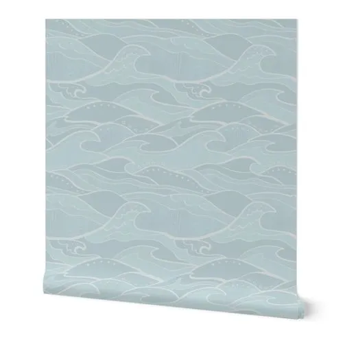 Steve's Waves, Small, Sea Spray Wallpaper